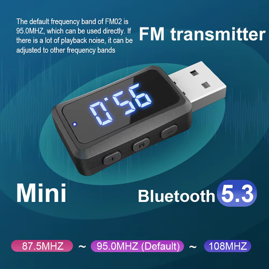 Heinrich Tung Bluetooth 5.3 Car Kit mit LCD Digital Display als Sender und Empfänger für dein Autoradio in Schwarz - Bild 2