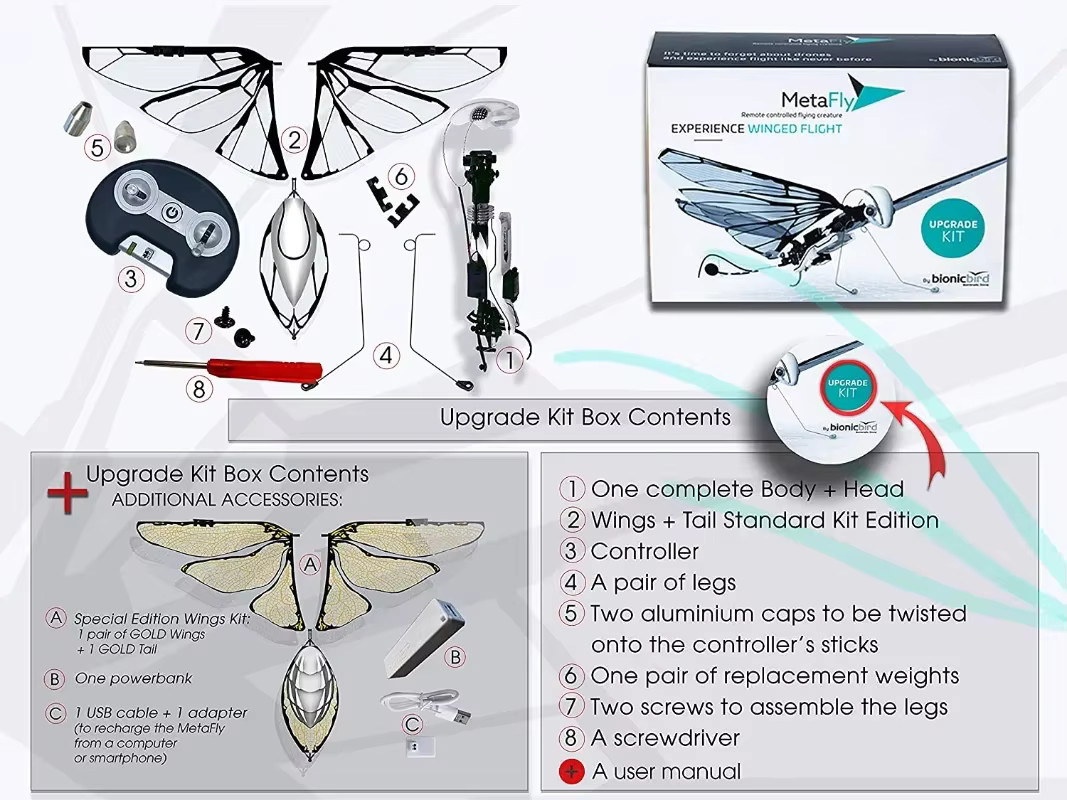 BionicBird MetaFly Upgrade Kit, funkgesteuerte Insect Drone, mit Zubehör - Bild 4