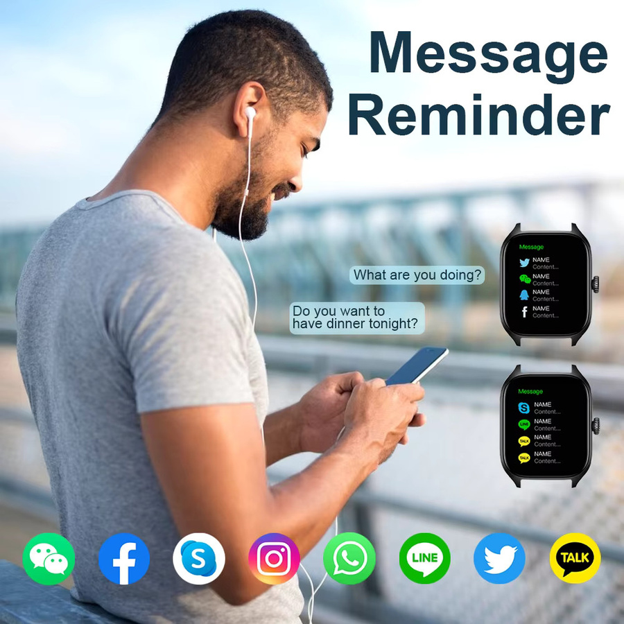 LAXASFIT H9 Smartwatch Gold mit Bluetooth Anrufannahme, Herzfrequenz- und Blutsauerstoffüberwachung sowie Kalorienverbrauch-Tracking - Bild 4