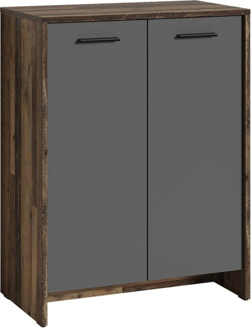 Schuhschrank byLIVING BEN in Eiche Old Wood und Anthrazit, B/H/T: 63 x 83 x 35 cm - Bild 1