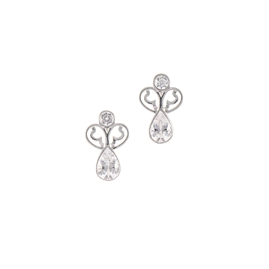 Ohrstecker 925 Silber, Zirkonia weiss - Bild 1