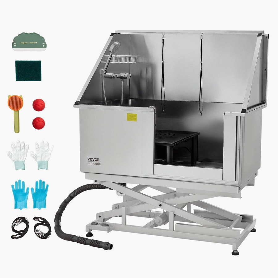 Buying Solutions MB Elektrische Hundepflege-Badewanne aus Edelstahl mit Wasserfilter, Silber, Breite: 127 cm - Bild 2