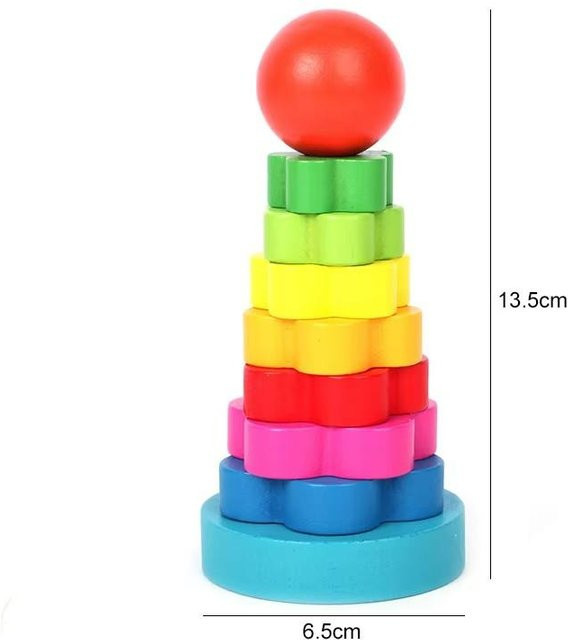 Fashnics Blumenturm Holzspielzeug Montessori Puzzle, ab 6 Jahre - Bild 1