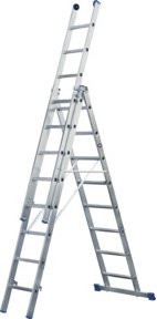 Iller Leiter Alu-Mehrzweckleiter 3-teilig mit 3x12 Stufen in Silber