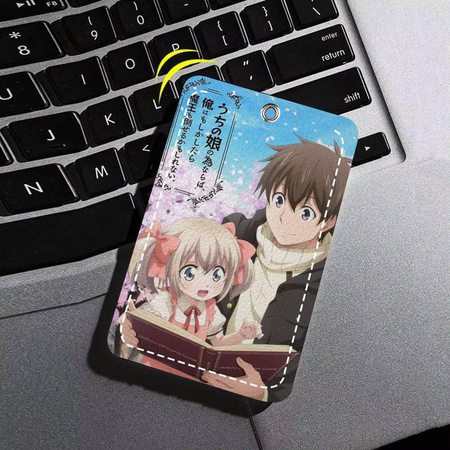 Schlüsselanhänger Leder, Kartenetui, Anime 'If It's For My Daughter' - Bild 2