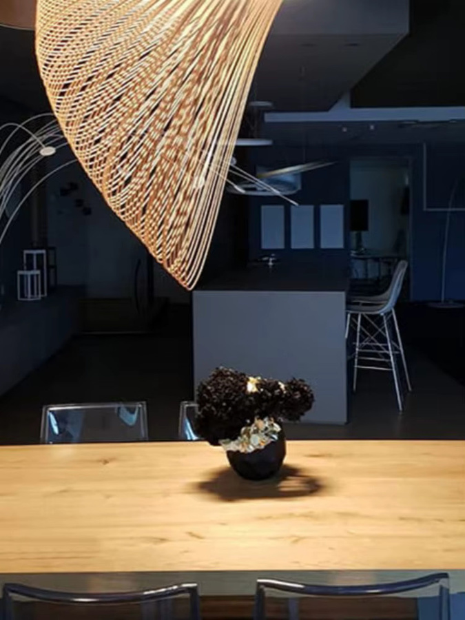 JIANKEXING Designer-Pendelleuchte aus Birkenholz mit warmweißem LED-Licht für Innenräume - Bild 3