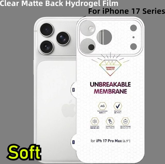 Hydrogelfolie für Apple iPhone 17 und iPhone 16 Pro Max, transparente Displayschutzfolie mit matter Rückseite und vollständiger Abdeckung für Kameraobjektiv, 1–3 Stück - Bild 1