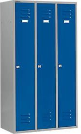 Schäfer Shop Select Kleiderspind mit 3 Abteilen und Zylinderschloss in Weißaluminium/Enzianblau - Bild 1