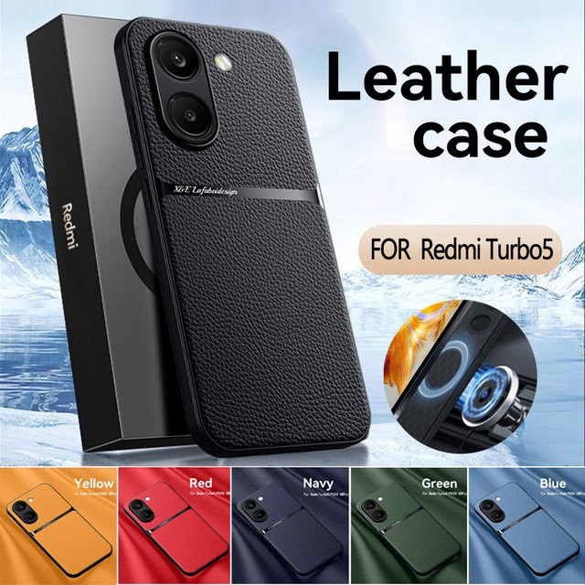 EUCAGR Luxus PU Lederhülle mit Magnetfunktion für Xiaomi POCO X8 Pro Max in Schwarz oder Rot - Bild 1