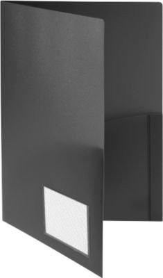 FolderSys Angebotsmappe A4 in Schwarz mit 4 Taschen und Visitenkartentasche aus Polypropylen, 10 Stück - Bild 1