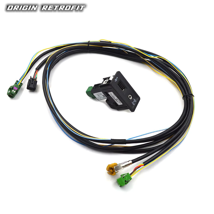 USB AMI Installationsstecker und Schalter Kabel für VW Golf MK7, Golf 7, Passat B8 und Polo mit CarPlay Media MIB2 PRO, Farbe: Schwarz, Anschluss: USB-C, Teilenummer: 5Q0 035 726 E - Bild 4