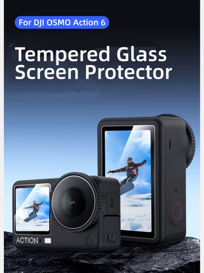 DJI OSMO Action 6 Displayschutzfolie und Objektivschutz aus gehärtetem Glas, transparent - Bild 6