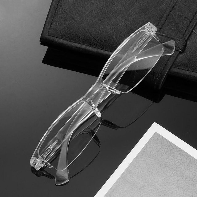 Qutzzmnd Lesebrille, Vollrand, rechteckig, Kunststoff, transparent, silber - Bild 1