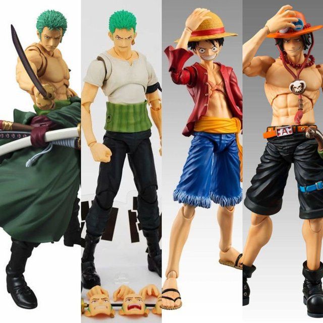 Bandai One Piece Anime Actionfigur Zoro Ruffy Ace Multicolor mit beweglichen Gelenken als Sammlerstück - Bild 1