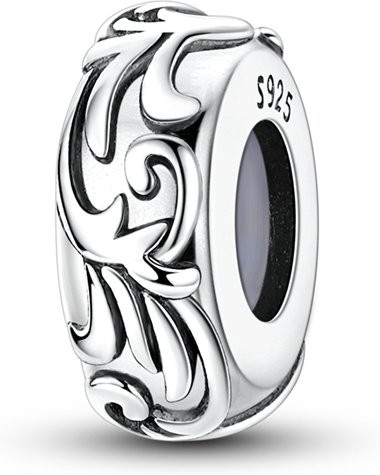 Parmuz Charms, 925 Sterling Silber, Zirkonium, Retro Scroll-Muster - Bild 1