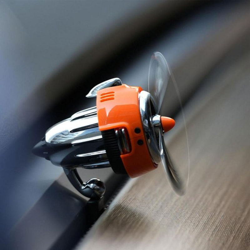 YESPLEASE Auto Duft Diffusor für Tesla Modell 3 und Modell Y mit rotierenden Propellern in Orange - Bild 1
