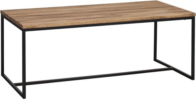 Couchtisch Lagos aus Eiche Echtholzfurnier natur geölt und Metall in Braun, B/T: 120 x 60 cm - Bild 1