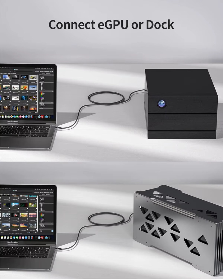 CYANMI USB-C Schnellladekabel Thunderbolt 4 mit 240 W und 40 Gbit/s in Schwarz - Bild 2