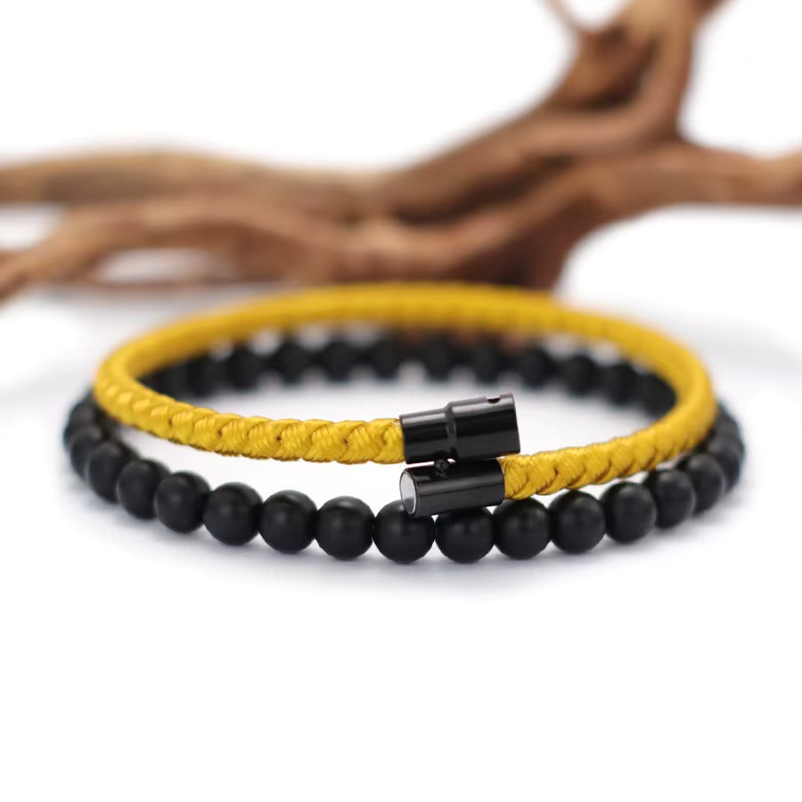 Noter Armband-Set, Onyx-Stein, Schwarz, Herren - Bild 3