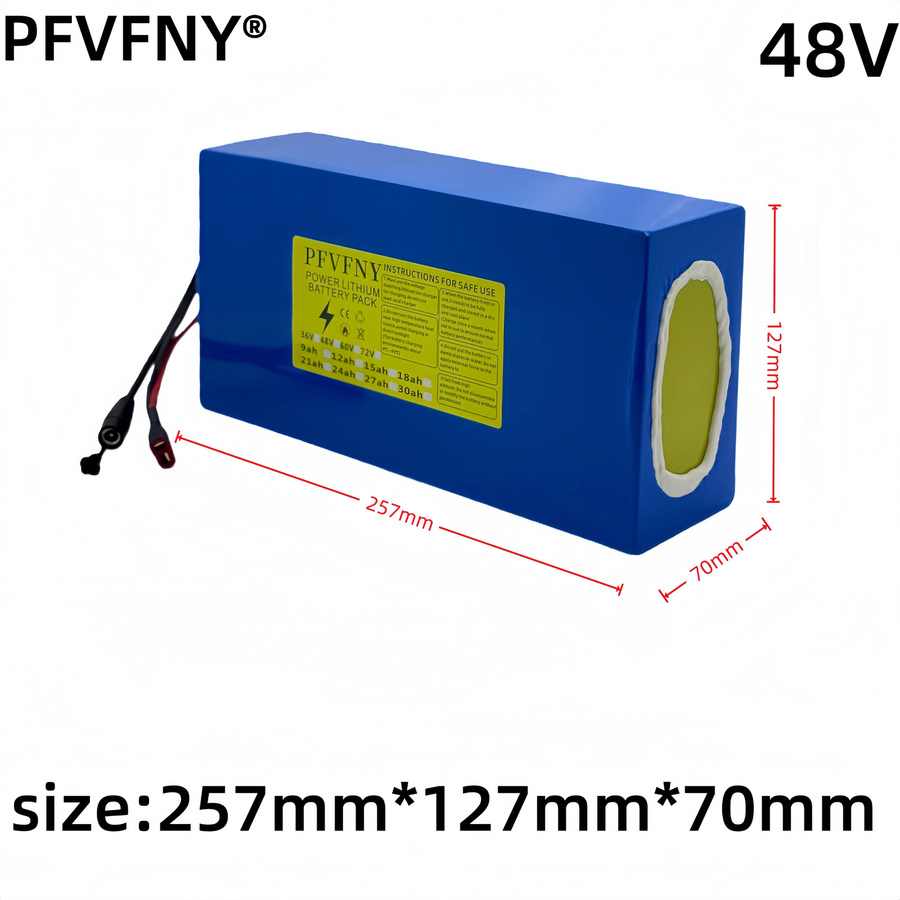 Lithium-Ionen-Batteriepack 48V 18Ah 13S6P in Blau für Motorleistungen von 500W bis 2000W - Bild 5