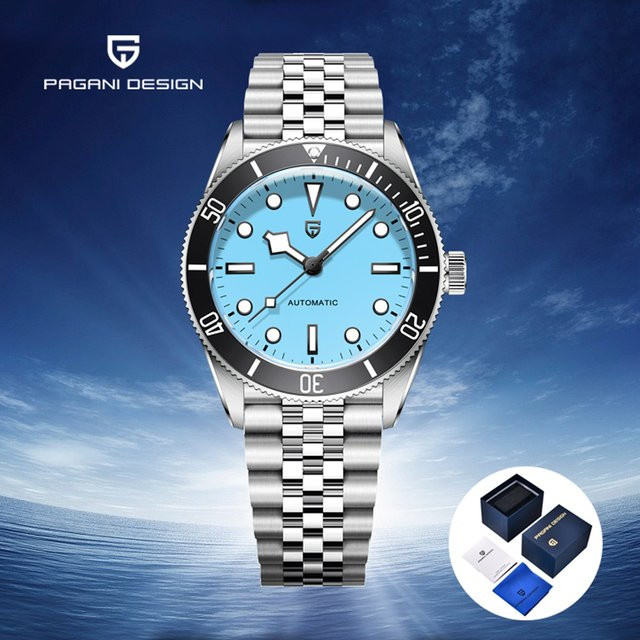 PAGANI DESIGN Armbanduhr, Automatik, Edelstahl, Blau, Herren - Bild 1