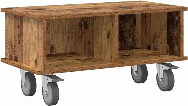 vidaXL TV-Ständer aus Altholz in Braun mit Rollen und Medienfächern, B/T/H: 68,5 x 35 x 35 cm - Bild 1