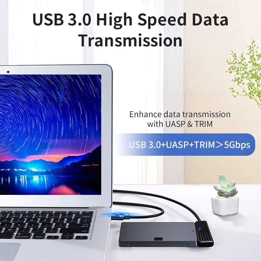 GGBEE SATA zu USB-C Adapter für 2,5 Zoll HDD Festplatten, USB 3.0 Hochgeschwindigkeits-Datenübertragung mit 5 Gbit/s, Schwarz - Bild 2