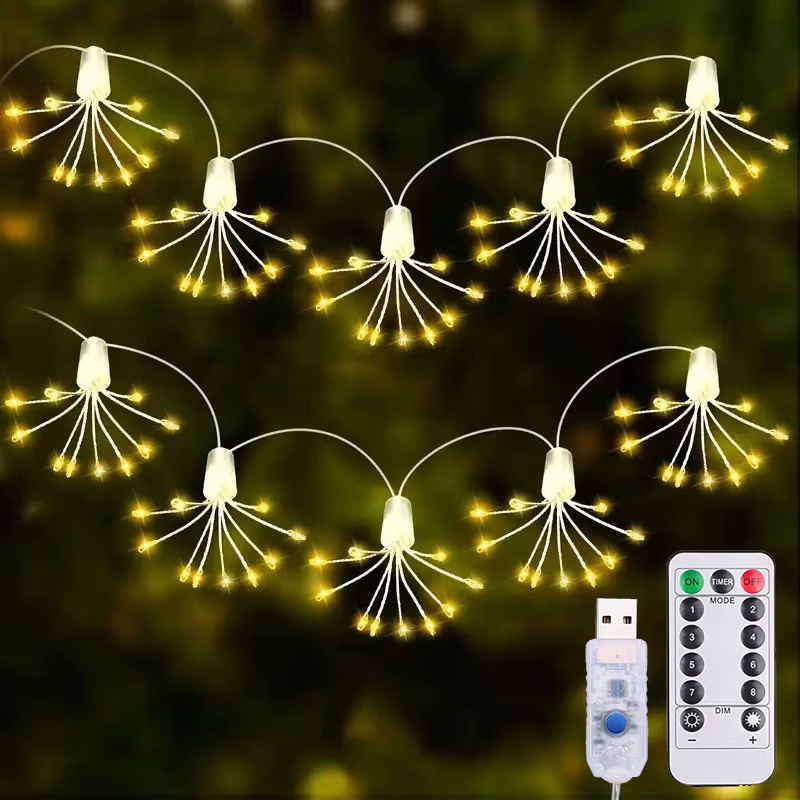 IEEYEEY USB Sternenlichterkette LED-Girlande mit Fernbedienung für Weihnachts-, Hochzeits- und Partydekoration - Bild 1