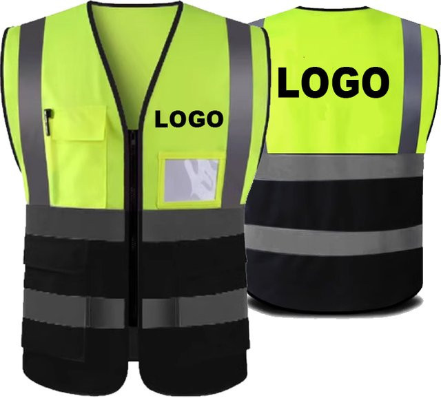 SPARDWEAR Warnweste mit Logo-Druck in Fluoreszierendem Gelb und Schwarz, Arbeitskleidungsweste von M bis 5XL - Bild 1