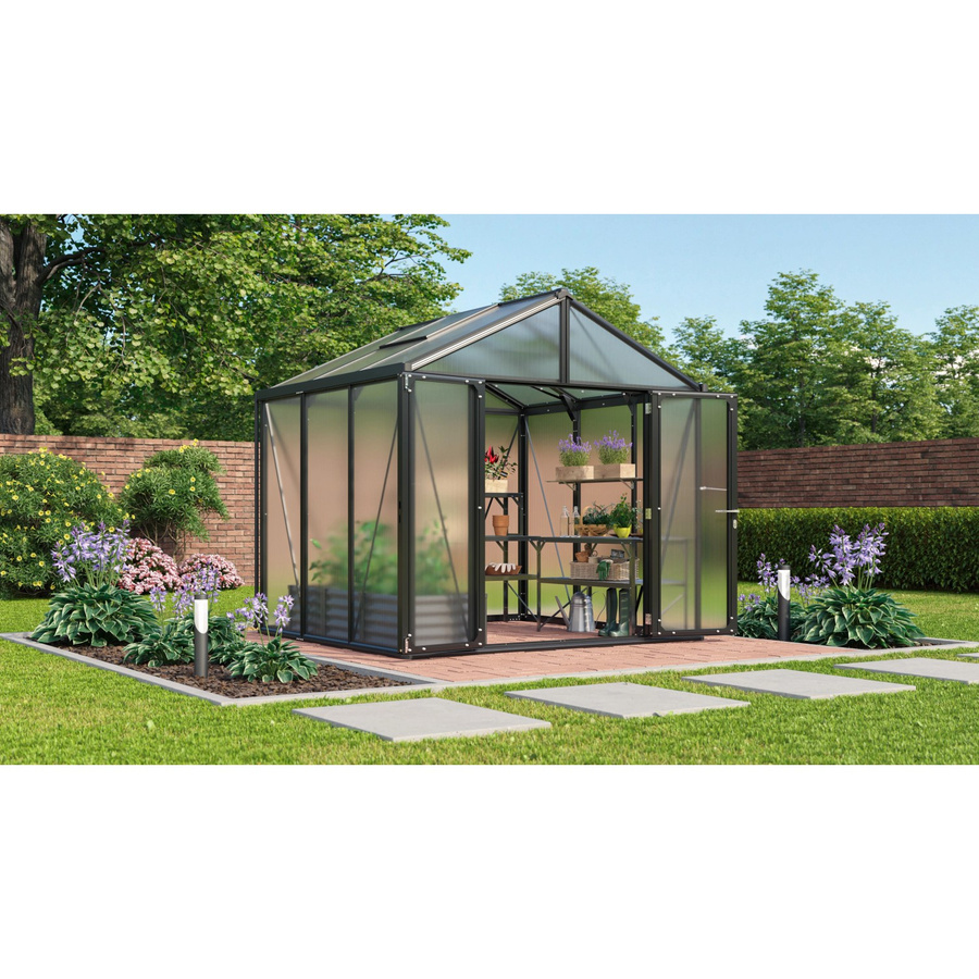 Vitavia Gewächshaus Zeus Comfort 6200 in Schwarz mit 16 mm HKP und integriertem Bodenprofil, 6,2 m² - Bild 4