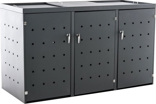 3er Mülltonnenverkleidung Nelli Mülltonnenbox Anthrazit - Bild 1