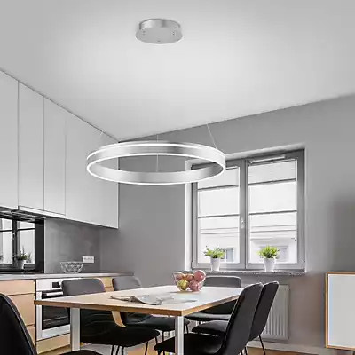 Paul Neuhaus Q-Vito LED-Pendelleuchte in Silber, dimmbar, Durchmesser: 59 cm - Bild 2