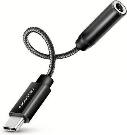 AXAGON USB-C auf 3,5mm Klinke Adapter ADA-HC Externe Soundkarte mit 32bit DAC und 384kHz, Schwarz, Länge: 10 cm - Bild 1