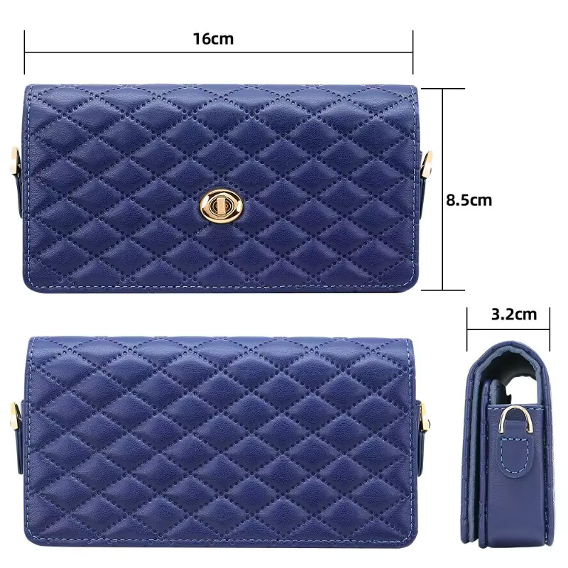 Luxuriöse Lanyard-Tasche mit Geldbörse und Handyhülle für Samsung Galaxy Z Fold 7, 6, 5, 4, 3 in Weiß oder Blau - Bild 4