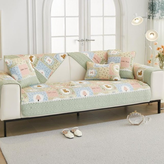Moderner Sofabezug aus reiner Baumwolle mit Jacquard-Spleißung, Mehrfarbig, B/T/H: 70 x 70 x 0 cm - Bild 1