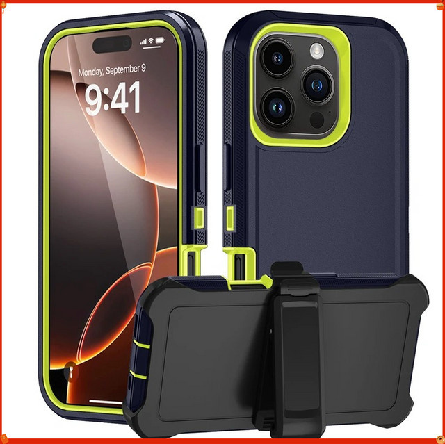 CHAOYIDIAN Armor Defender Handyhülle für iPhone mit Standfunktion und Schutzabdeckung in Blau - Bild 1