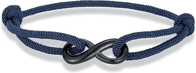 Unendlichkeitsarmband, geflochtenes Seilarmband, Edelstahl, Schwarz, Unisex - Bild 1