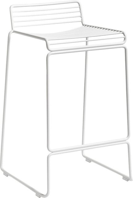 HAY Hee Bar Stool aus pulverbeschichtetem Metalldraht in Weiß - Bild 1