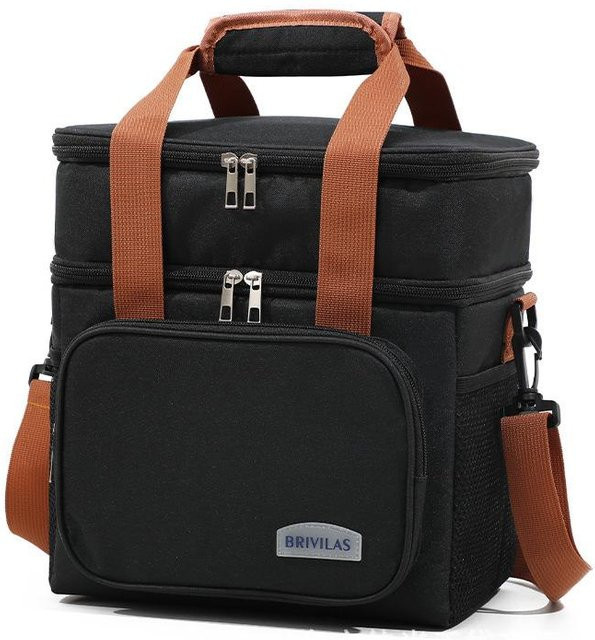 Isolierte Lunchtasche von Weft in Schwarz mit großer Kapazität und Kühlakku für Camping und Picknick - Bild 1
