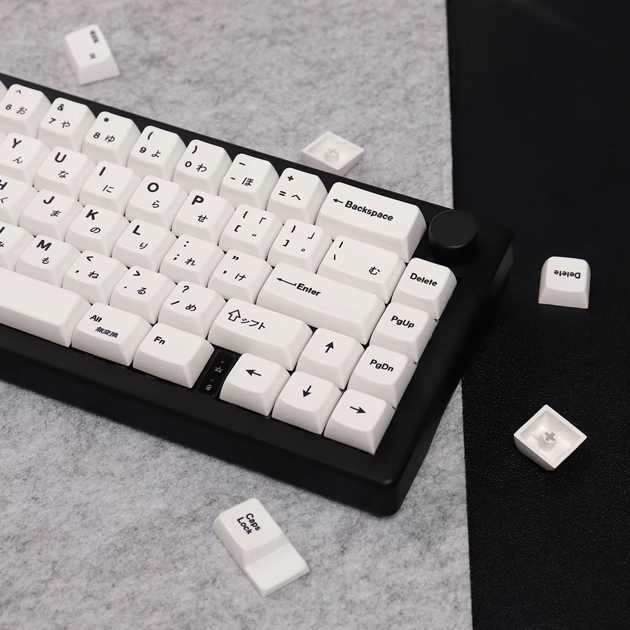 Venit Keys PBT Tastenkappen im MDA-Profil, 151 Tasten, Weiß, Japanisches Design für mechanische MX-Tastaturen - Bild 2