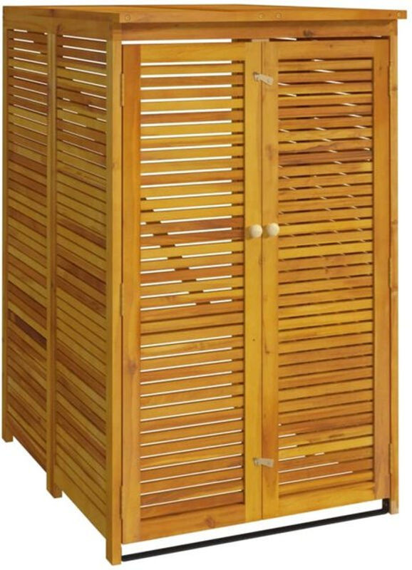 Mülltonnenbox für 1 Tonne aus Massivholz Akazie von vidaxl, H x B x T: 117 x 70 x 89 cm - Bild 1