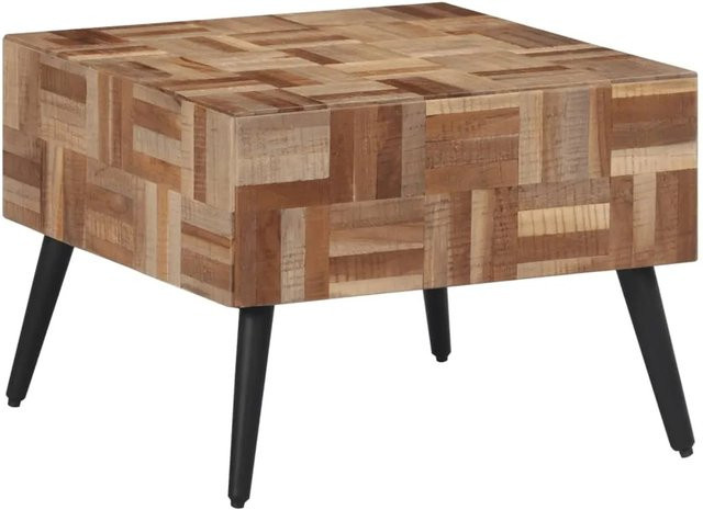 vidaXL Couchtisch aus Massivholz Teak in Grau, quadratisch, B/T/H: 55 x 55 x 40 cm - Bild 1