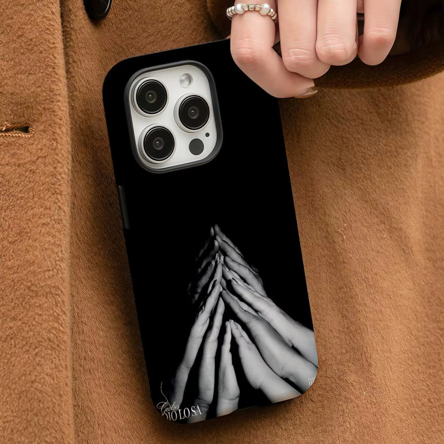 G-Geolier Handyhülle für iPhone 17 16 15 14 13 12 Pro Max Plus glänzende HD-Doppelschicht-Flüssigkeitshartschale in Schwarz oder Weiß - Bild 3