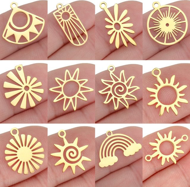 DOOYIO Anhänger, Pflanzen und Blumen, Edelstahl, Gold, Unisex - Bild 1