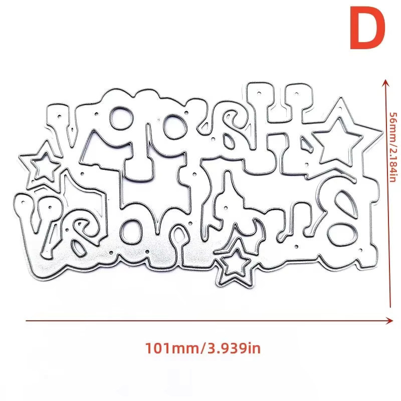 Cut Die Design Happy Birthday Grußkarte Metall Stanzform Schablone in Silber - Bild 1