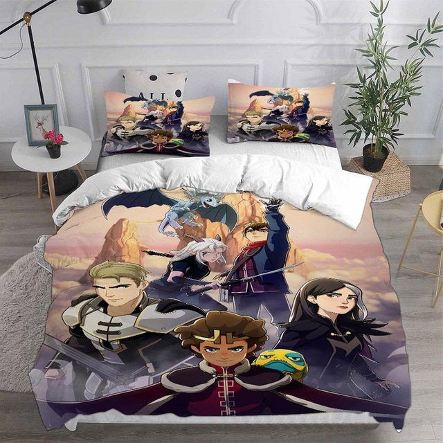Bettwäsche-Set Der Prinz der Drachen Staffel 1 von Your Warm Home, 3-teilig mit Bettbezug und Kissenbezug, Mikrofaser, Mehrfarbig, B/H: 135 x 200 cm - Bild 1