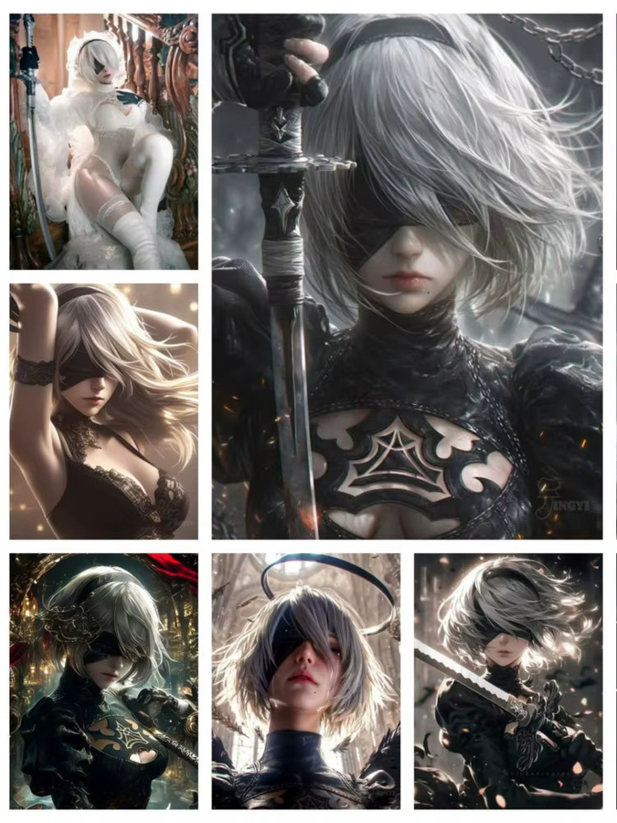 NieR:Automata Diamant-Malerei-Set von Hot Toys, Diamant-Stickerei in Multicolor, B/H: 40 x 40 cm - Bild 3