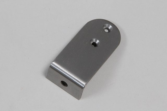 Dieda Handlaufkonsole L-Form aus Edelstahl in Silber für Holzhandlauf Ø 40 mm - Bild 1