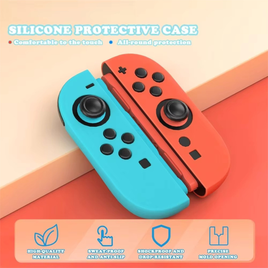 Nintendo Switch 2 Joy-Con Silikonhülle in Schwarz und Multicolour für rutschfesten Schutz und besseren Griff - Bild 3