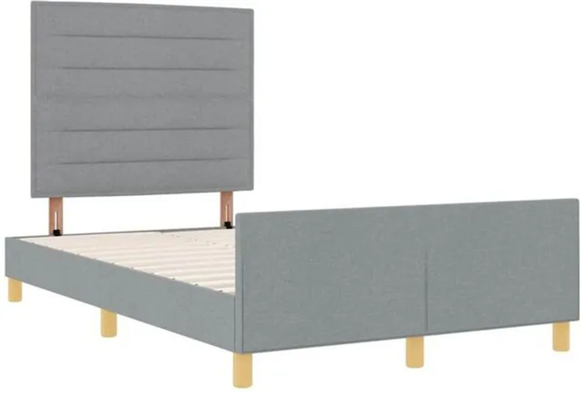Modernes Polsterbett mit Kopfteil von vidaXL in Grau, Stoff, B/T: 120 x 200 cm - Bild 1